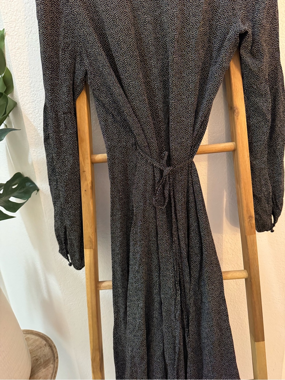 Christy Dawn Dark Heather Gray Long Sleeve Wrap Maxi Dress - Picture 12 of 15